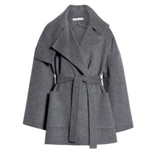 Vince Belted Cozy Women's Heather Grey Coat